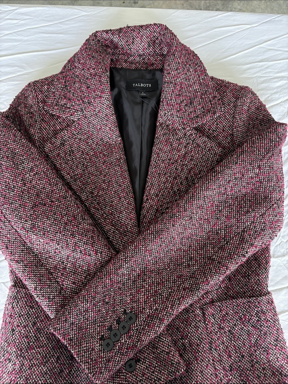 Talbots Pink Blend Tweed Blazer Jacket